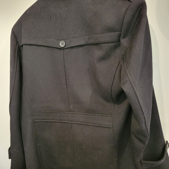 Mens Collection Navy 3/4 Lined Winter Pea Coat Detachable Scarf US med - Picture 5 of 9